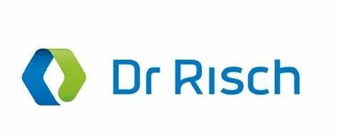Abstract blue and green logo with the text 'Dr Risch' on a white background.