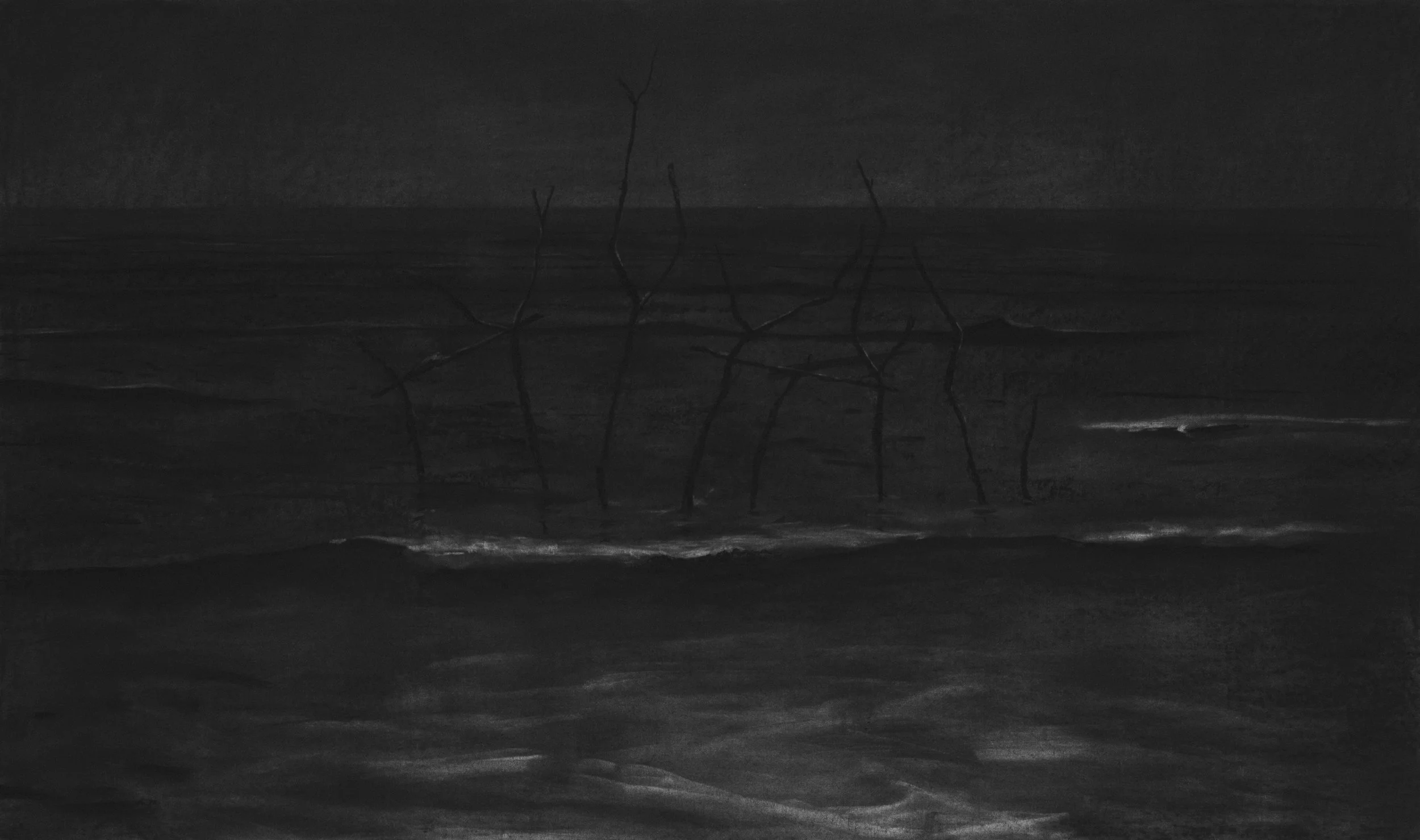 Bonfire III | Charcoal and pastel on paper | 67 x 112 cm | 2026