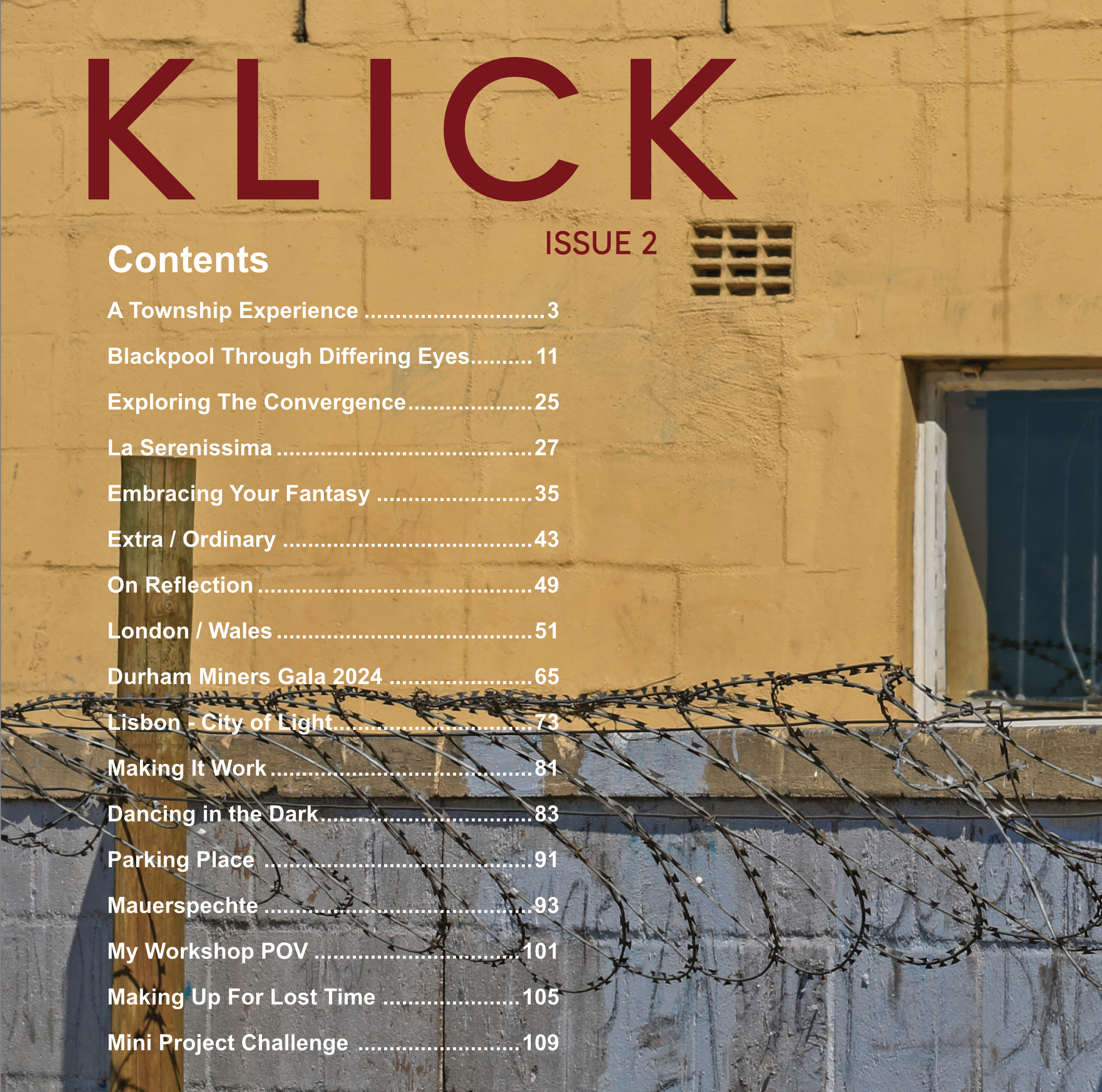 issue 2 contents page klick street photography