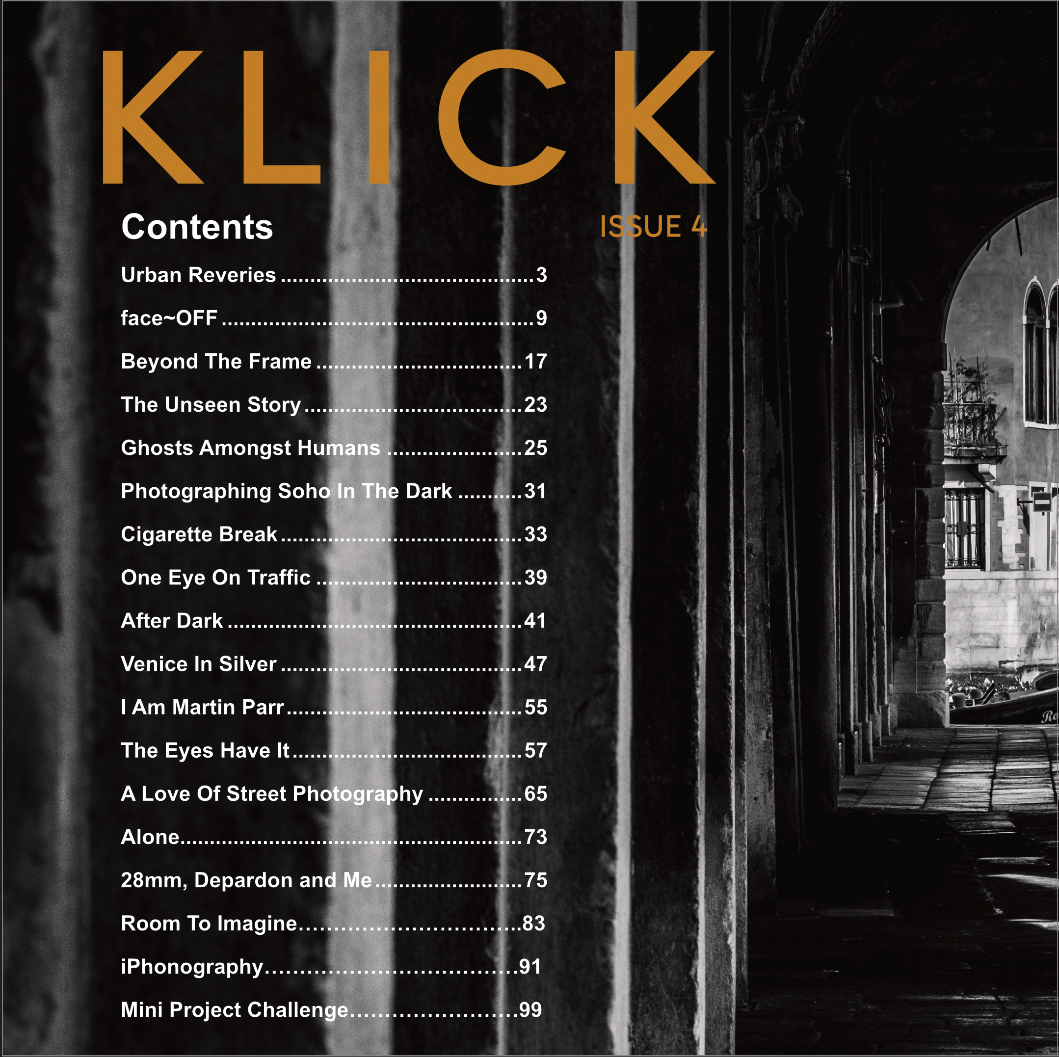contents list for klick 4 magazine