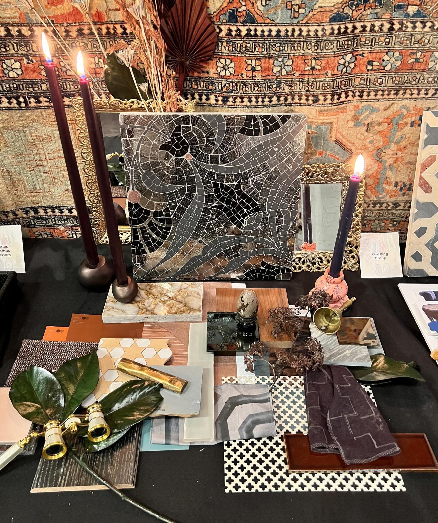 When in doubt, add fire 🔥 

Thank you to Oscar Isberian Rugs + The Fine Line for inviting us to participate in their &lsquo;Around the World&rsquo; event last night!

We designed a custom tile board, inspired by a Persian rug from 1820 and built a c