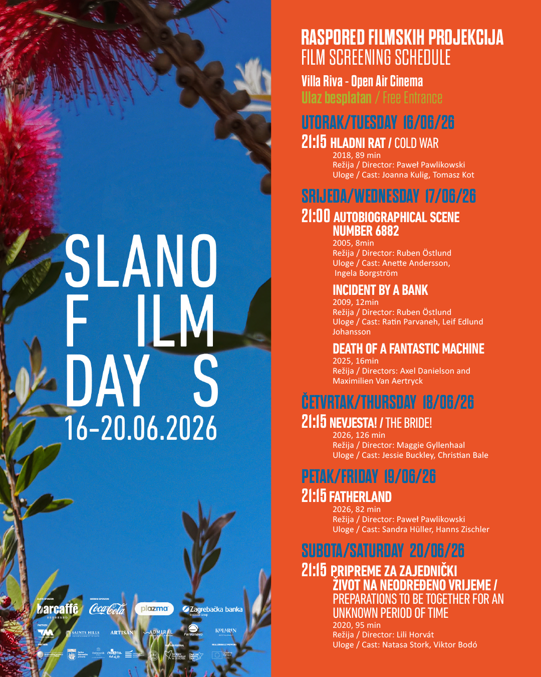 Filmske projekcije na Slano Film Days 2026.