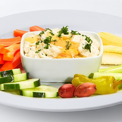 whipped feta appetizer with fresh cut veggies