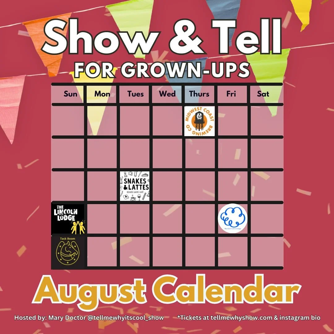 August in Chicago is bringing out all the cool nerds to have fun & learn something at Show & Tell for Grown-Ups!
โ๏ธ ๐๏ธ Sign up for your 5-minute slot to tell us why something is cool or grab your tickets (link in Instagram bio) to relax &am