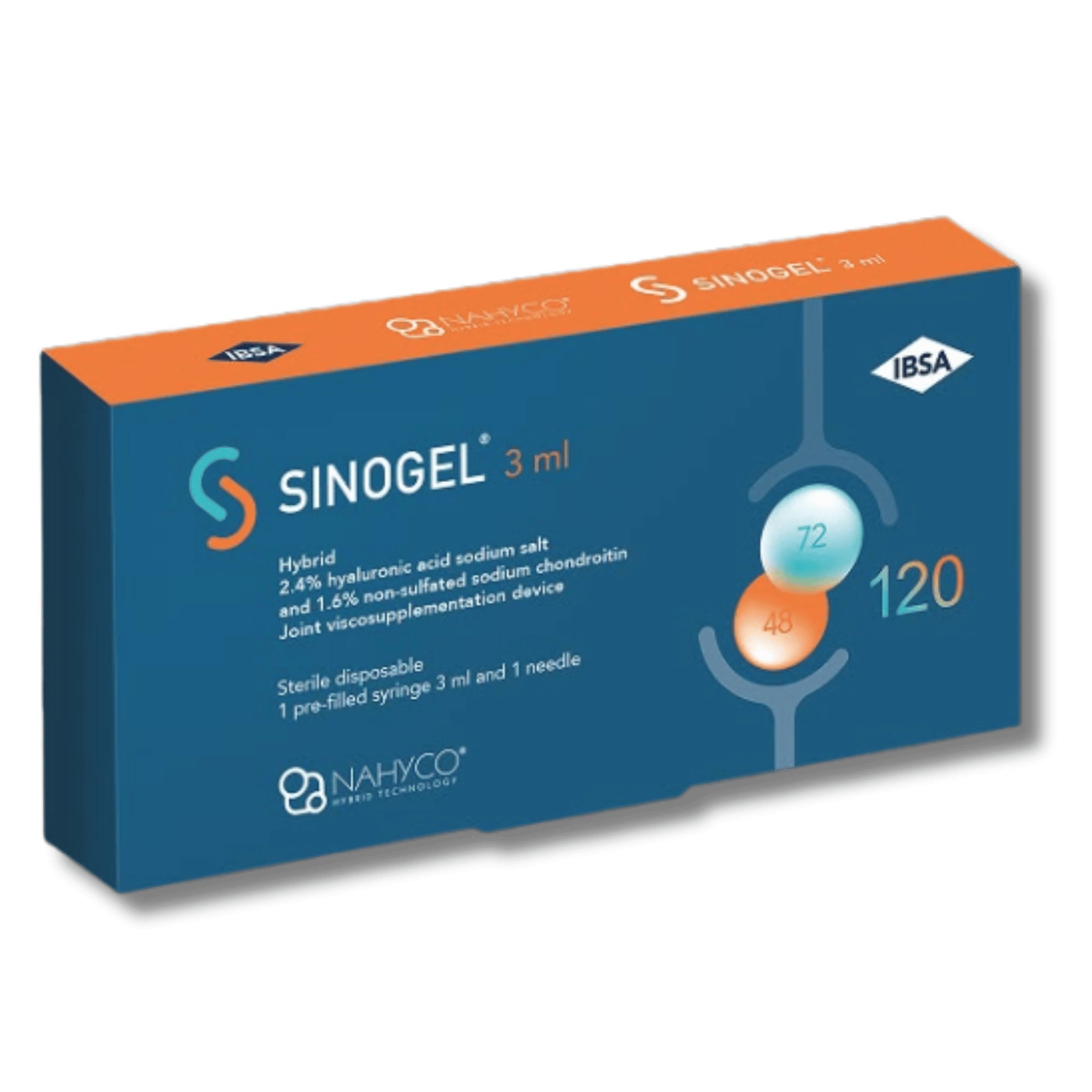 image of blue and orange sinogel box