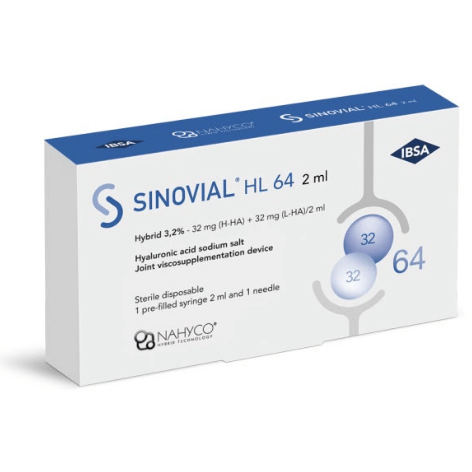 Sinovial HL 64 product image of box on transparent background