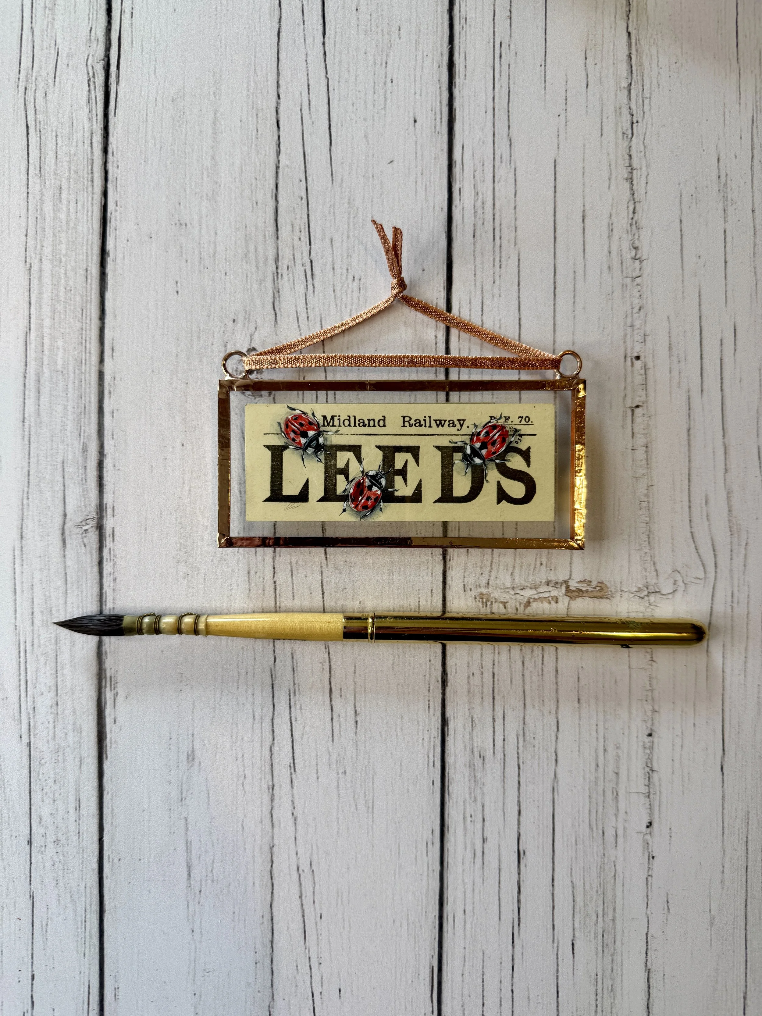Ladybirds - Leeds | Copper Foil Framed Original Painting