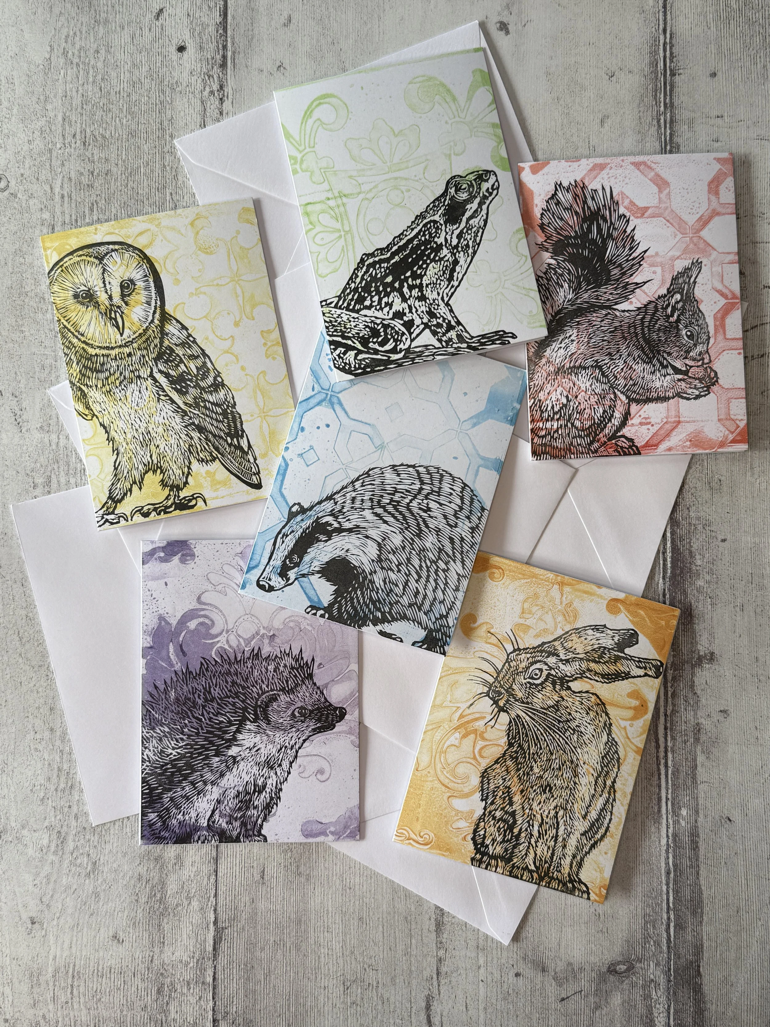 Unique Handprinted Cards