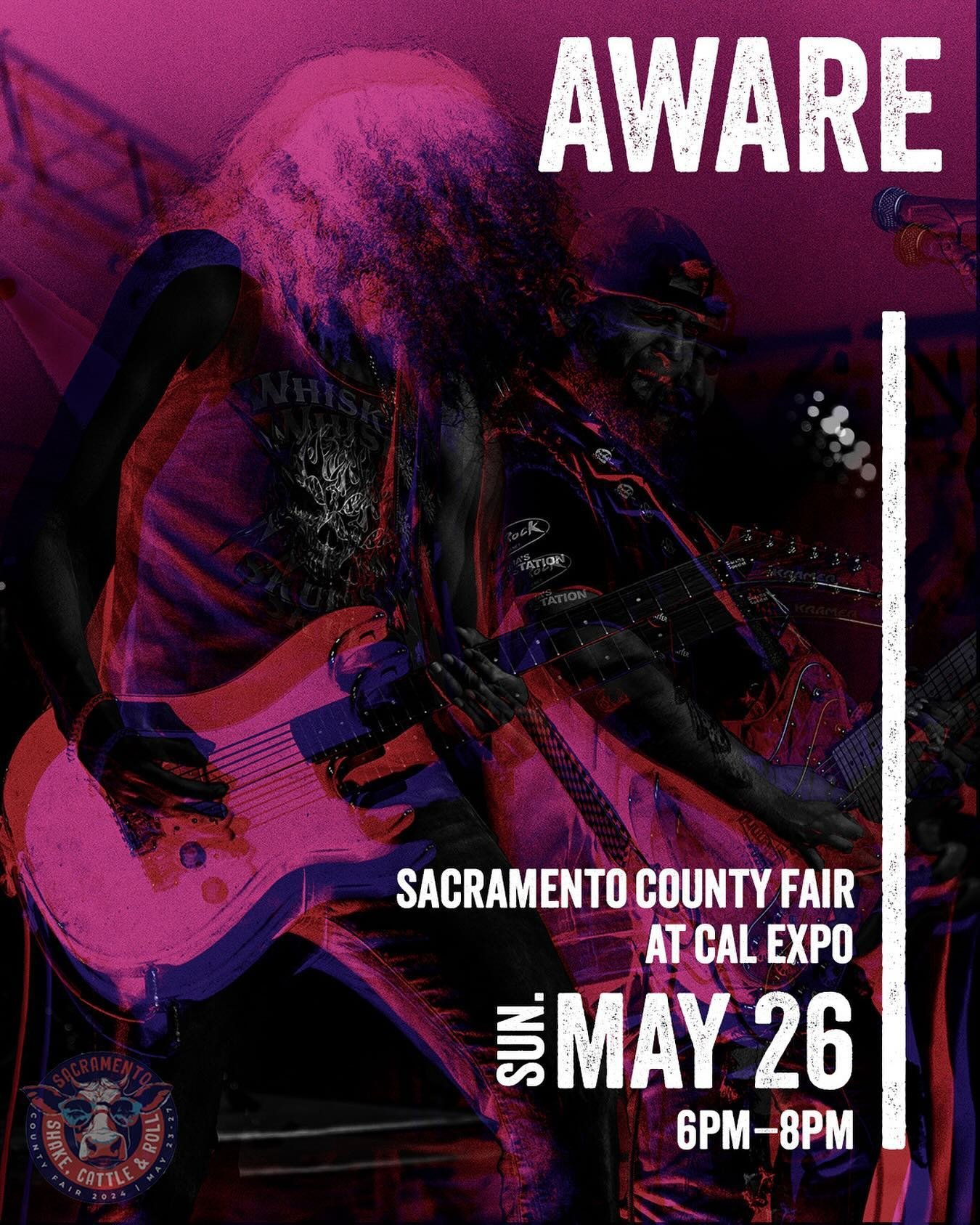 SACRAMENTO‼️ 

We have the honor of playing at the County Fair on Sunday, May 26th at Cal Expo. We will be rocking the community stage from 6pm-8pm. Start your summer off with a bang💥 @sacfair 

Poster made by @seeing.lavender 

#alternative #hardro