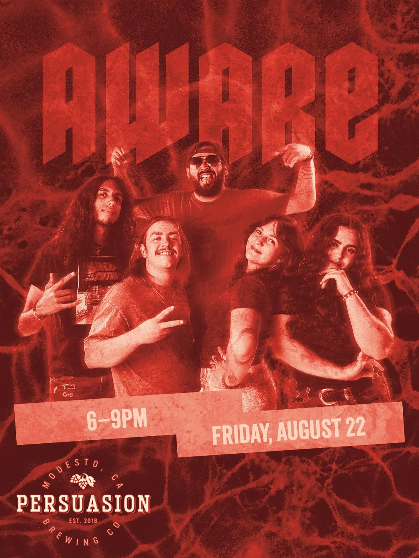 TOMORROW NIGHT‼️

We will be back @persuasionbrewing rocking from 6-9PM! Let&rsquo;s pack the house! 

#alternative #hardrock #thebandaware #209 #centralvalley #rockband #poster #bandposter #aware#modesto #livemusic
