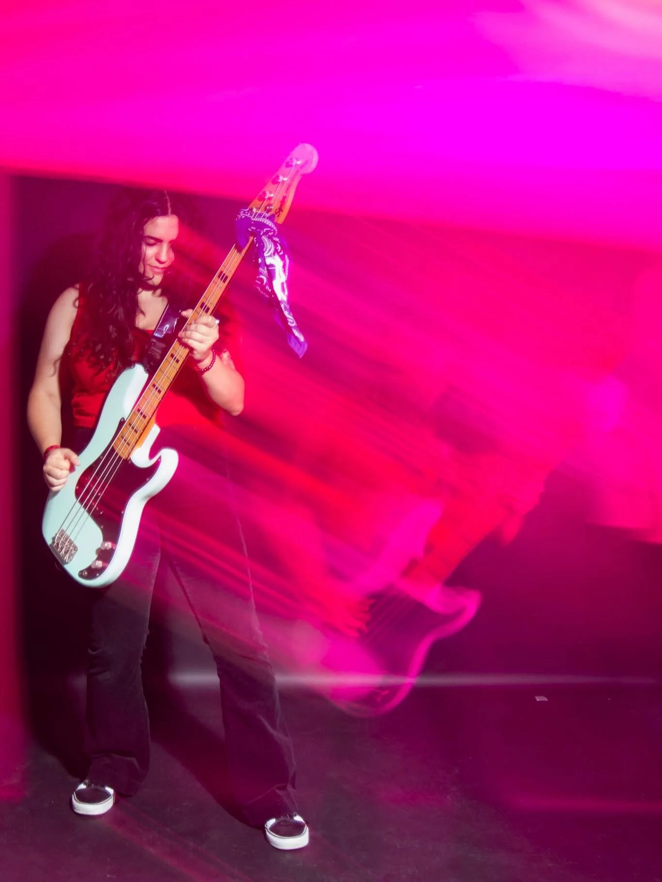 Today we wish the best of birthdays to our very own Giulia Pantano!
Not only packing the punch with stage bass heat, but also being a creative eye to make the visuals and merch most of you own and have in your homes.
Everything you see visually on ou