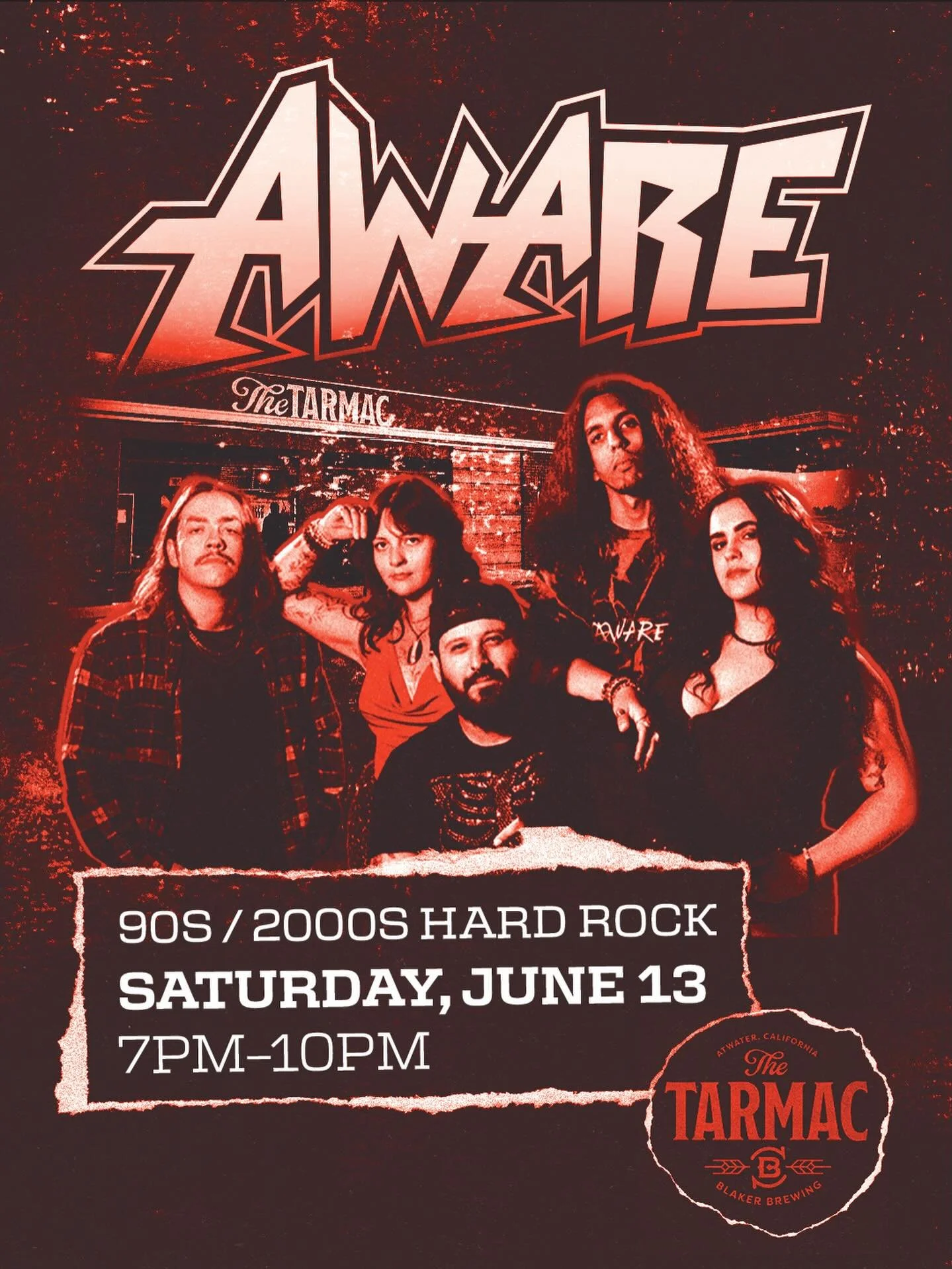 Missed our show last night? Come check us out Saturday, June 13th @blakertarmac 

Free show. All ages. Come and join the party, you don&rsquo;t want to miss this🔥

#alternative #hardrock #thebandaware #209 #centralvalley