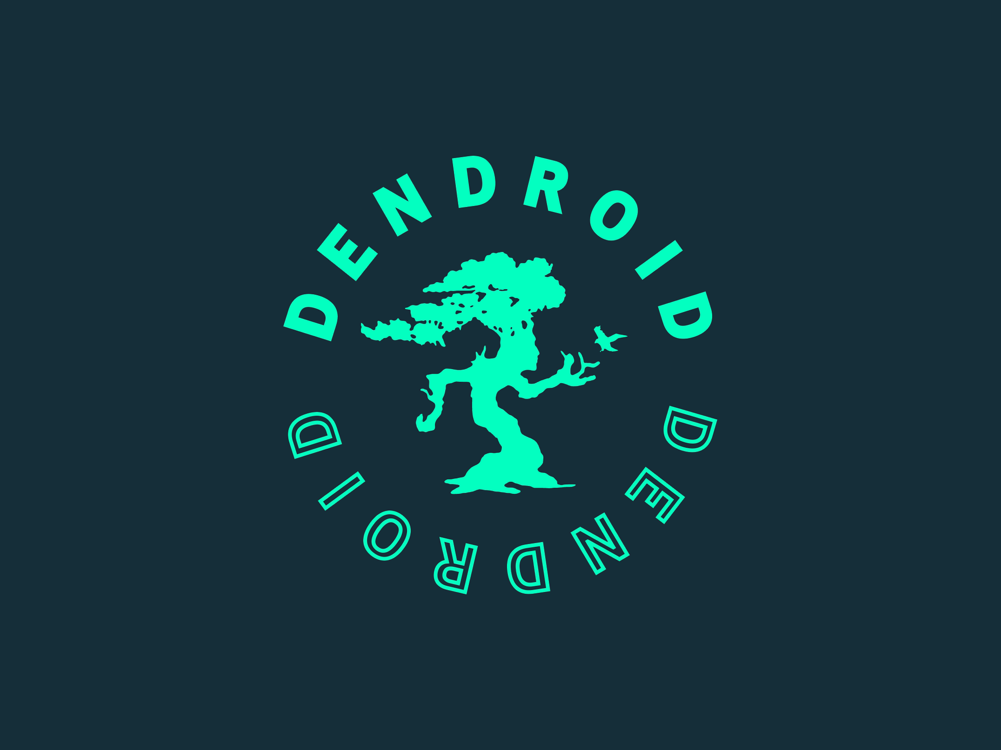 A teal logo with a stylized tree and the word "DENDROID" in a circle.