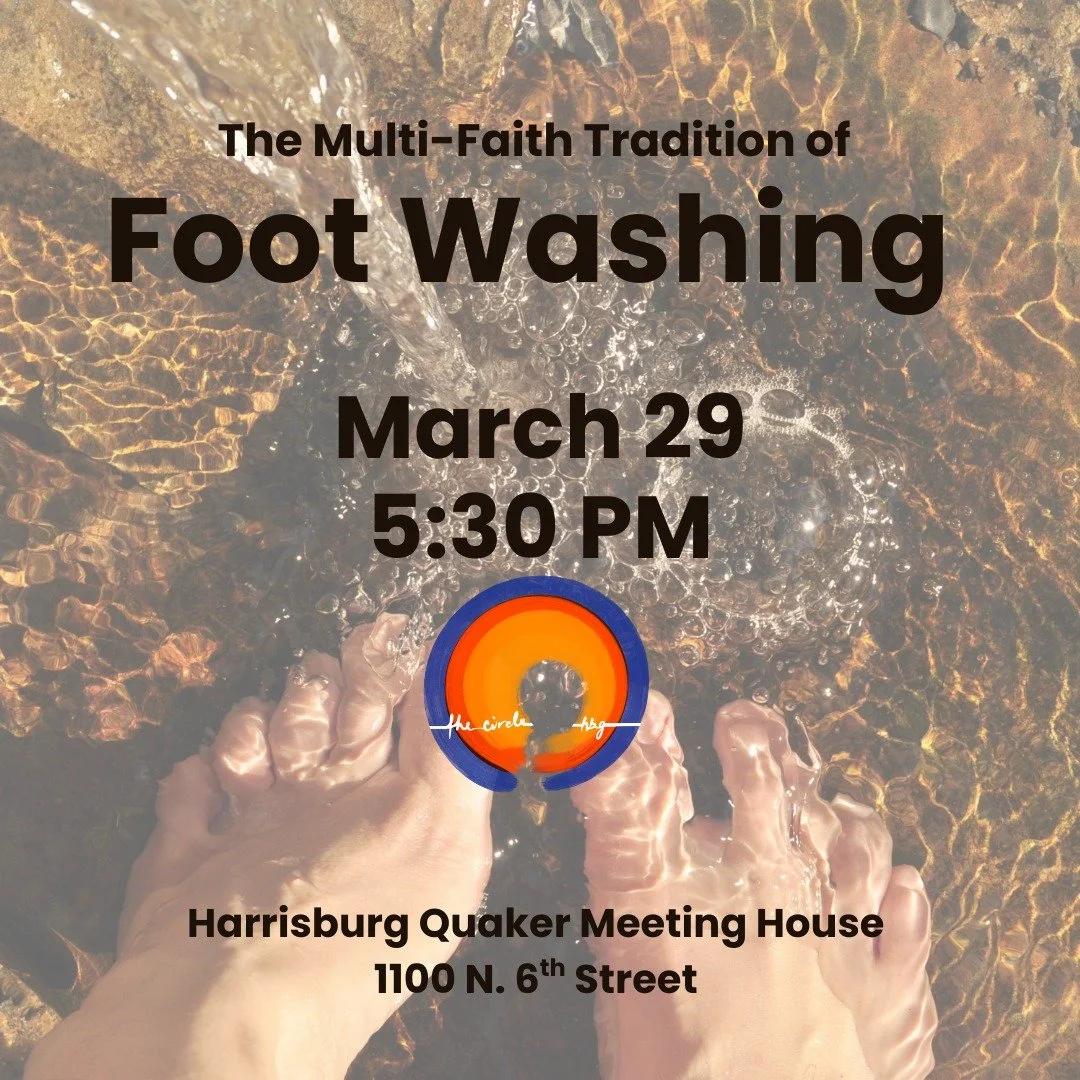 This is a lovely ritual offered by a few members of our community. You do not have to have your feet washed, if you'd rather stop by for the community and quite space. You can participate simply by being present. 

If you'd like to have your feet was