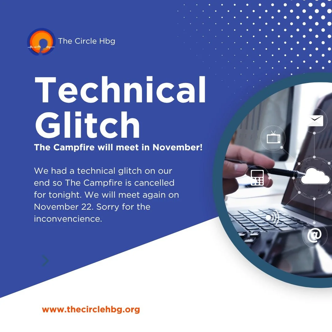 Due to unforeseen technical issues, we are not able to get onto The Campfire this evening. We apologize to anyone who was trying to join us this evening. 

Please join us on November 22nd at 7:00 PM!

Sincerely,
Kelly