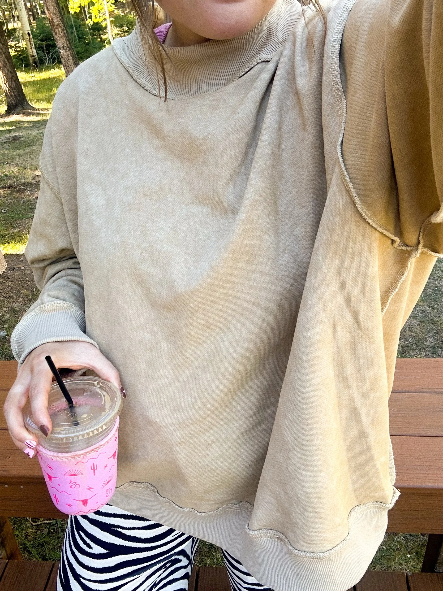 Coffee Walk Mock Neck Sweatshirt
