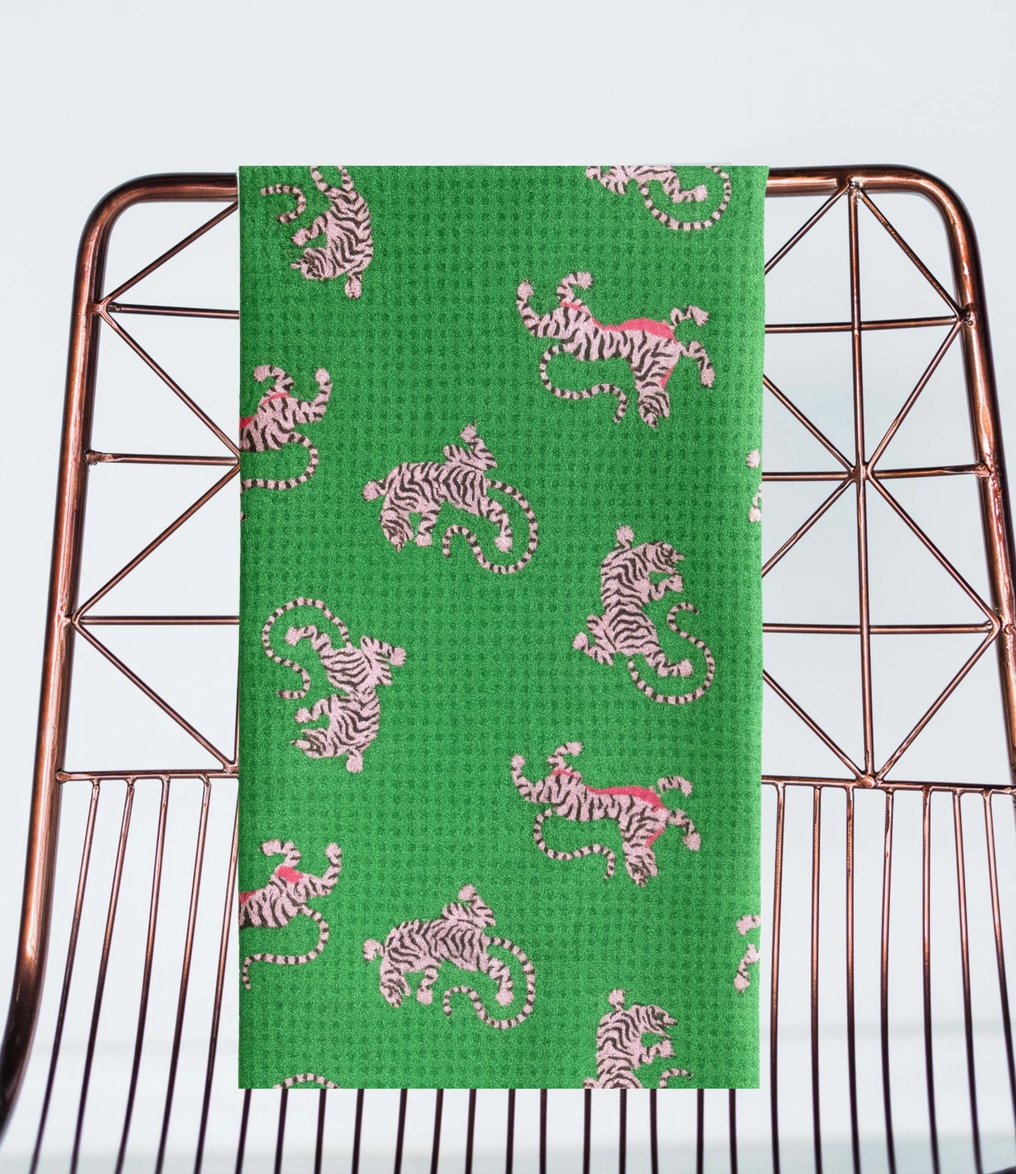 Green Tiger Microfiber Kitchen Towel
