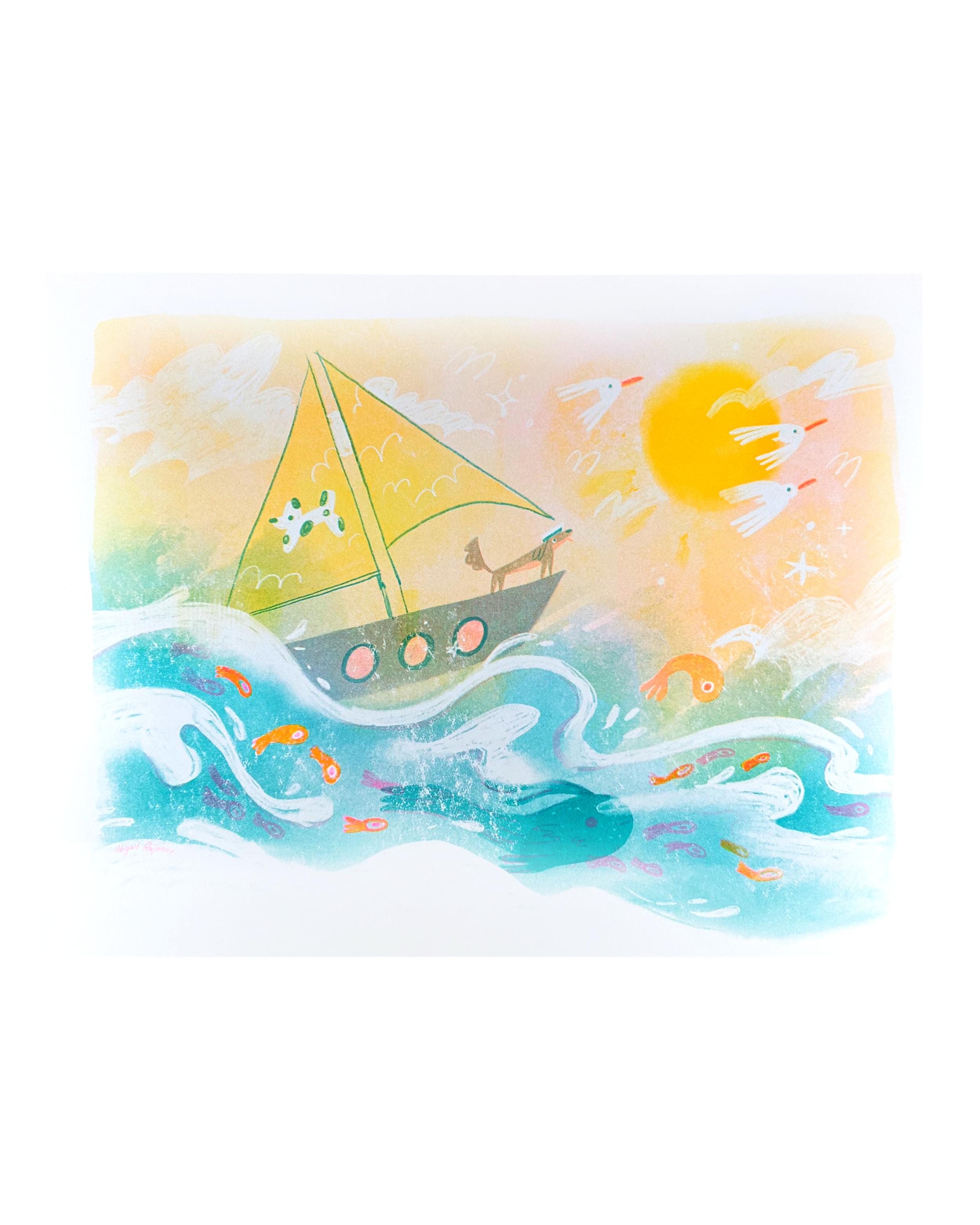 Sailing Weenie Riso Print