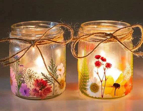 Floral Candle Jars