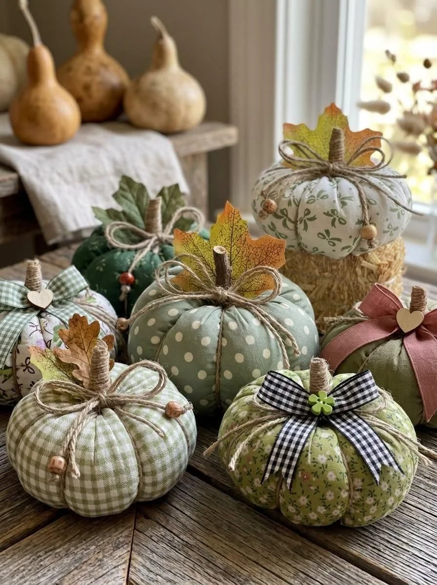 Vintage Fabric Pumpkins