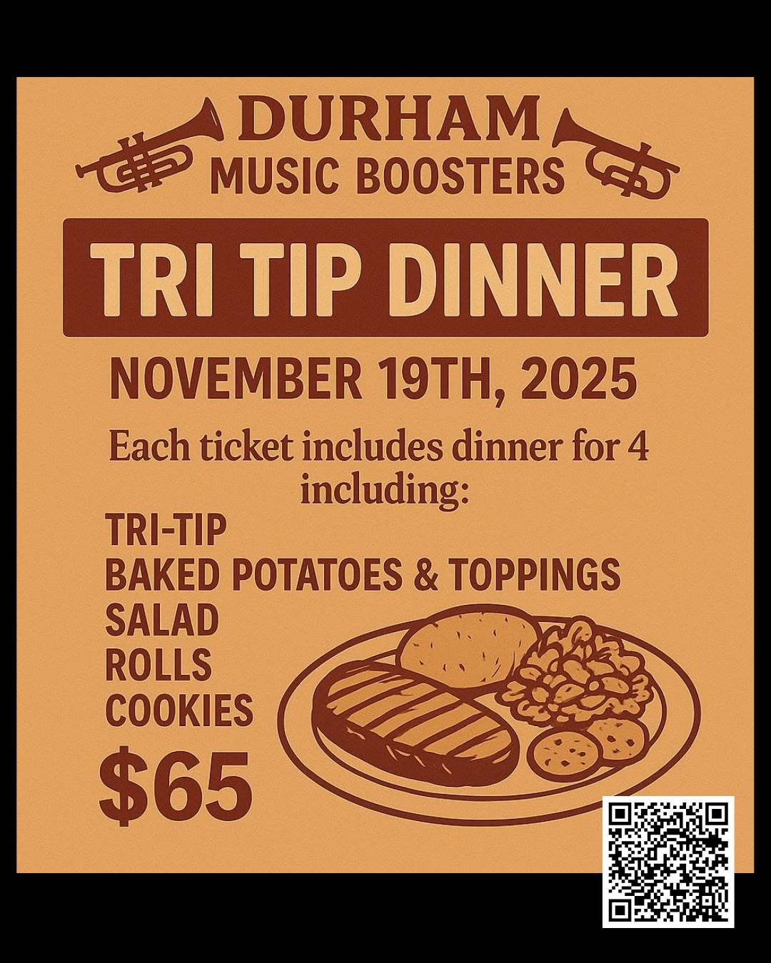 Tri Tip Dinner:  Durham Music Boosters