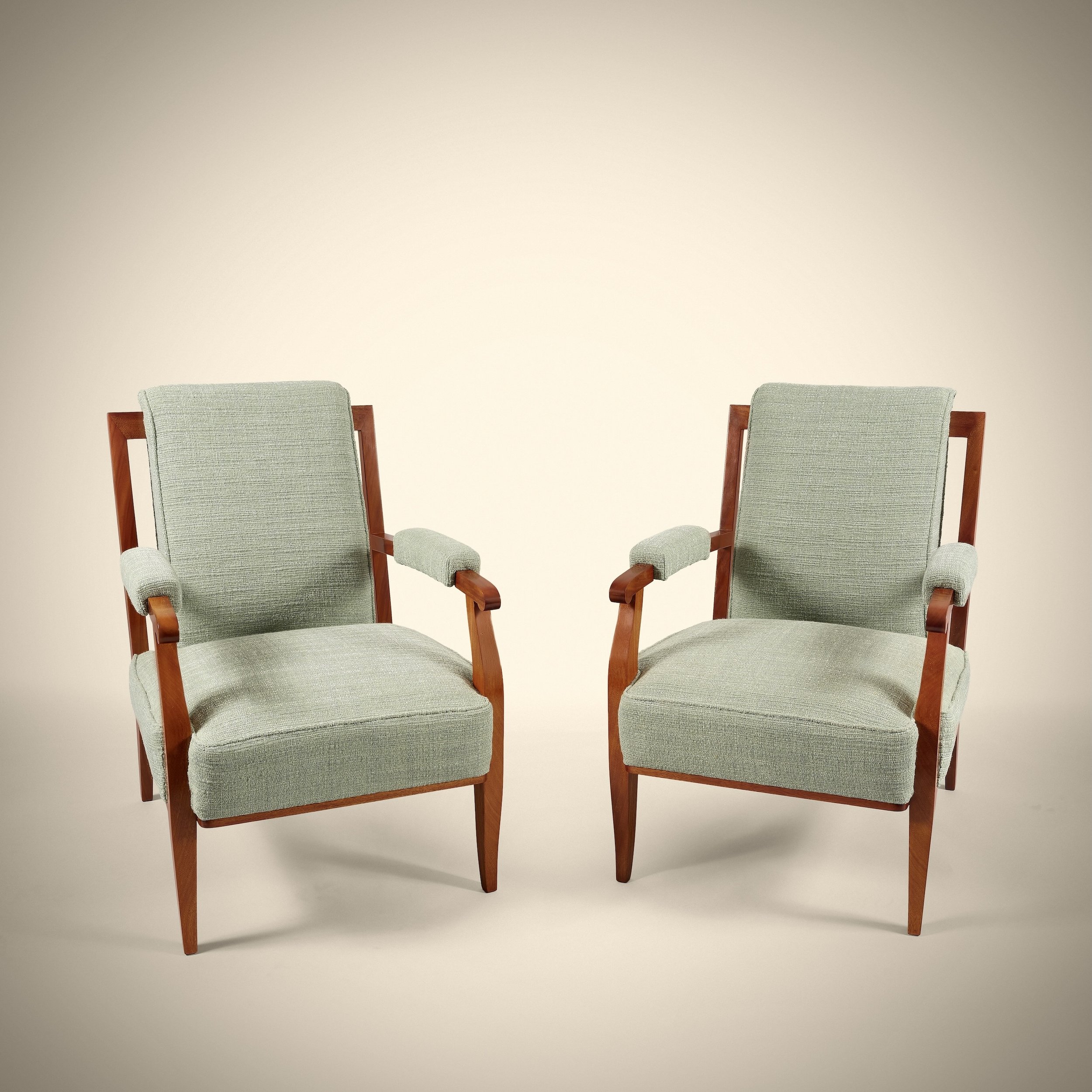 Jules LELEU  - paire de Fauteuils, circa 1955