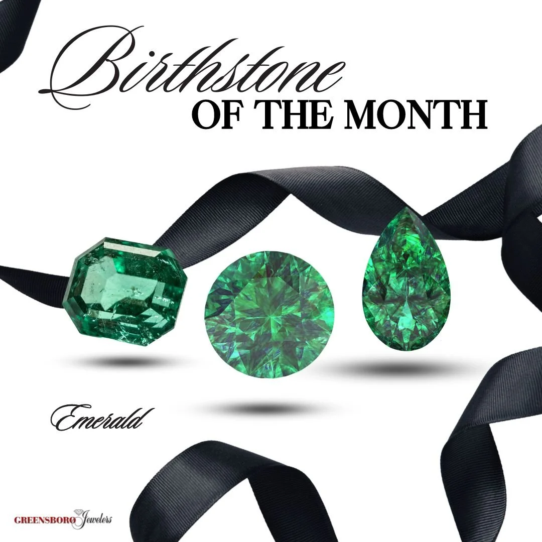 Hello, May 💚 Emerald is this month&rsquo;s birthstone, celebrated for its deep green hue and timeless, natural beauty. Long associated with love, renewal, and growth, it&rsquo;s a gemstone that symbolizes balance and new beginnings.

#GreensboroJewe
