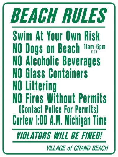 Beach Code. Swimming Our Beaches — Village of Grand Beach