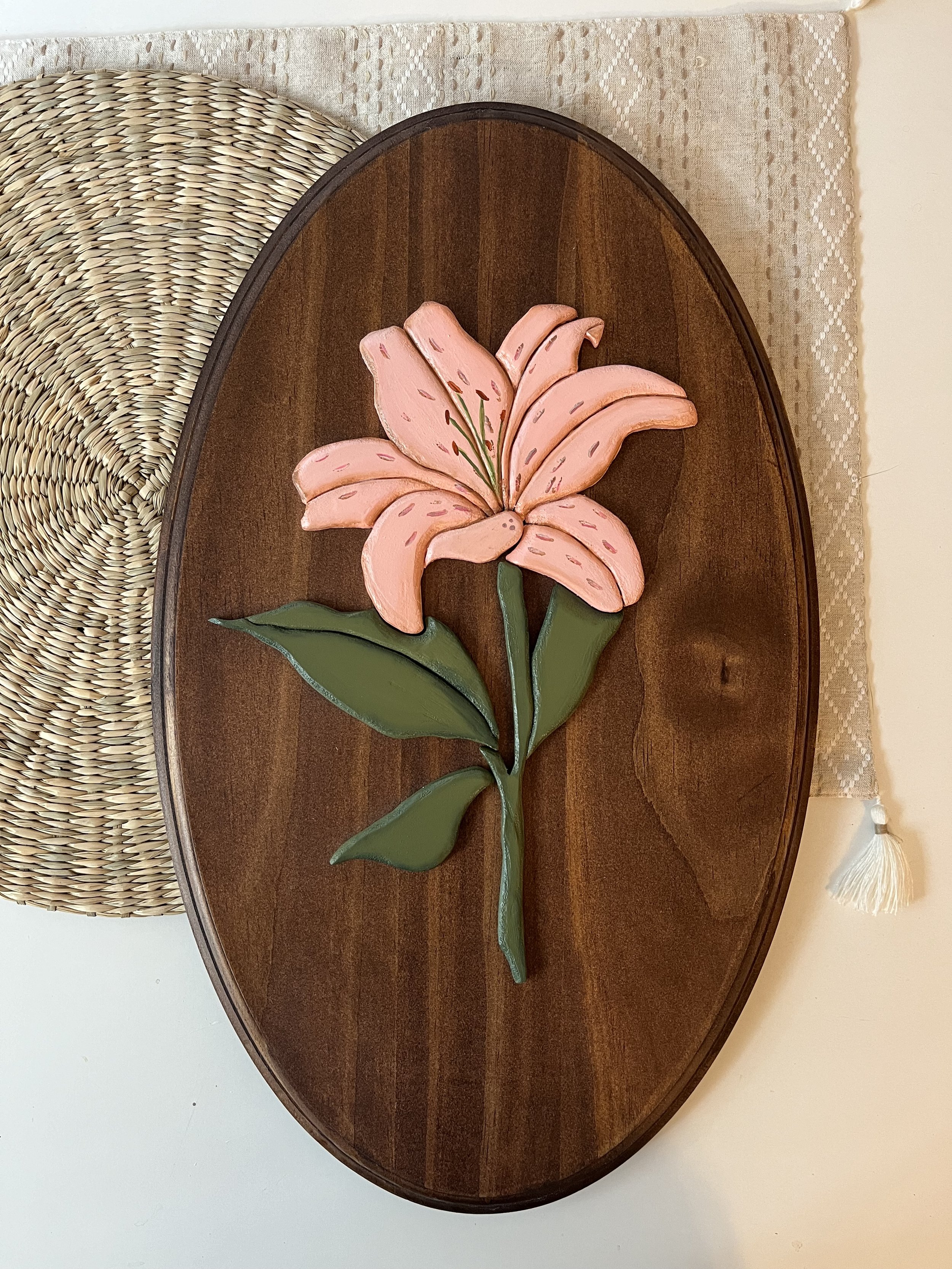 Flower Oval Wall Plaque