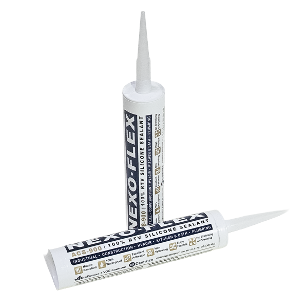 Nexo-Flex ACS-900 Silicone Sealant - 10.1oz Tube (Clear, White, Translucent)