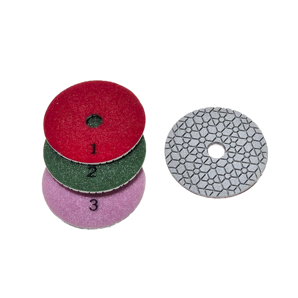 White Hex Pads for Quartz 4" (Wet) (1-2-3) - Set of 3 pads