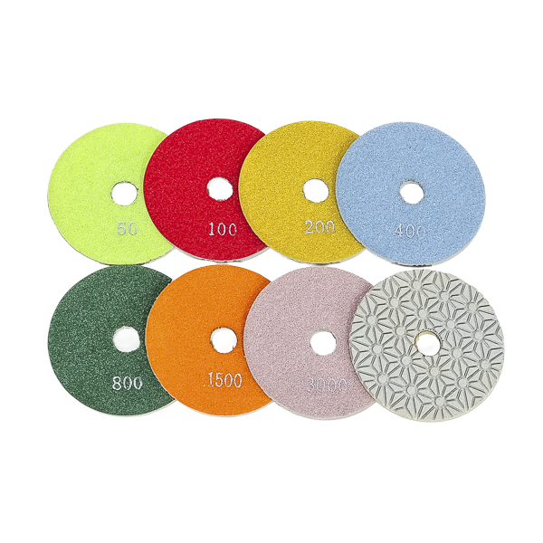 White Hex Pads for Quartz 4" (Wet) (50-3000)