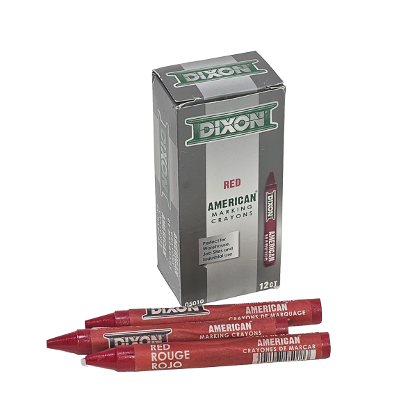 Dixon Colored Marking Crayon (12 in a box) - Red or Black