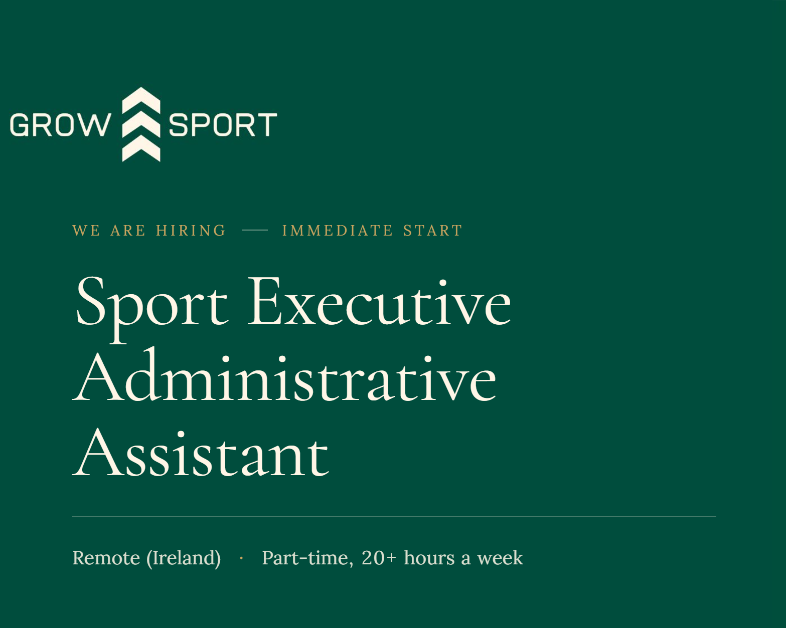 Hiring - Sport Executive Administrative Assistant