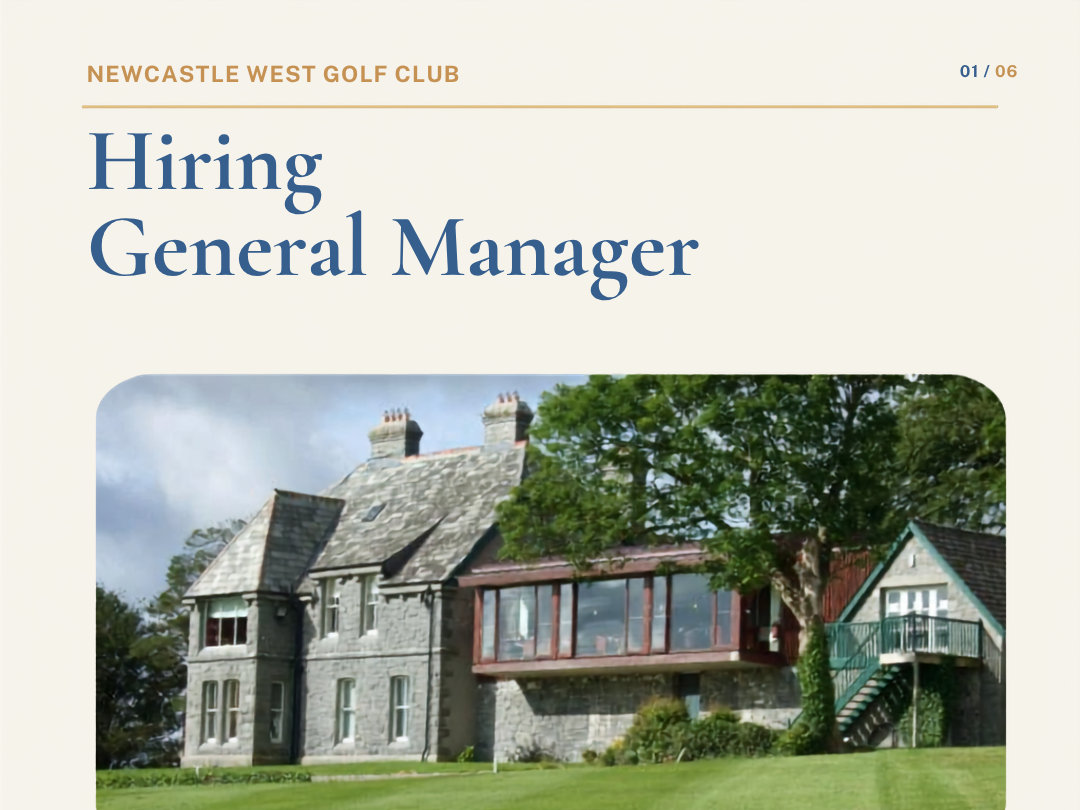 NEWCASTLE WEST GOLF CLUB - HIRING GENERAL MANAGER