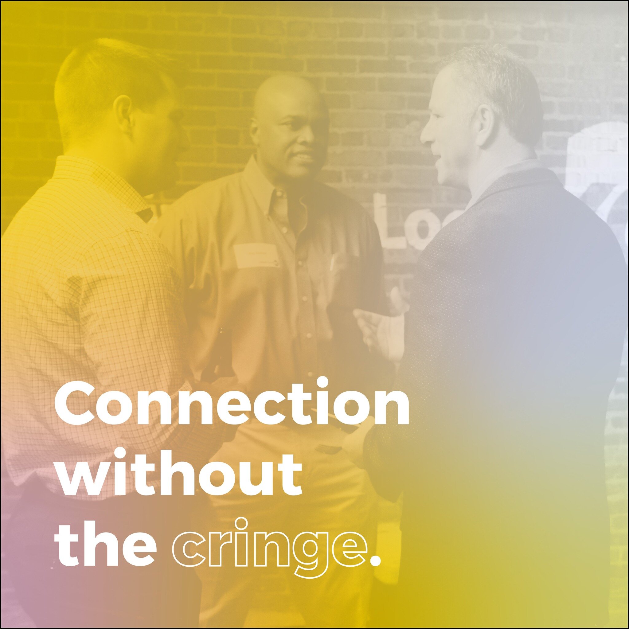 High Five! It's almost the weekend! 

If you want to network (but in a different way) this is the place for you! 

We're all about being casual but energetic. 
We want to challenge the status quo and take on networking with a fun, fresh perspective. 