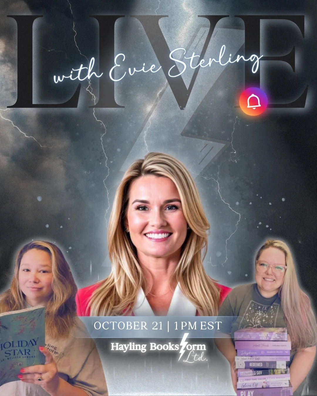 ⚡Live Q&amp;A⚡

🎙️Going Live!
Got questions? We&rsquo;ve got answers.

🗓️ When: October 21, 2025
⏰ Time: 1pm EST
📍Where: Right here on IG Live
💬 What: Live Q&amp;A with Evie Sterling and Hayling Bookstorm Ltd. &mdash; ask us anything!

Tune in, a