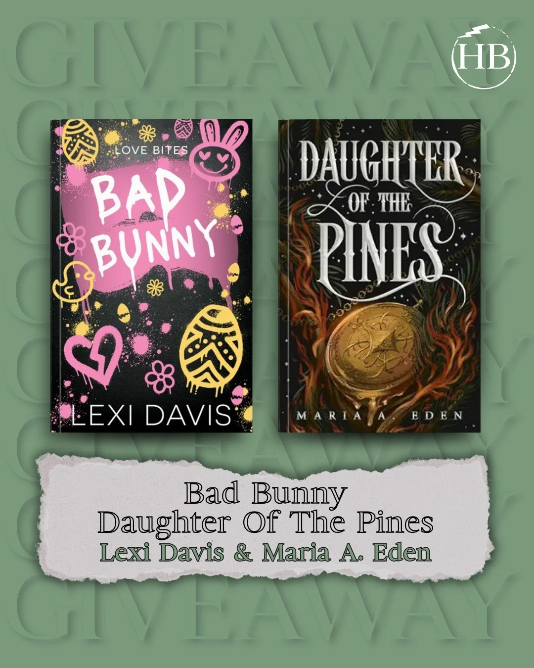 ⚡📖⚡Gift Away⚡📖⚡

Lexi Davis &amp; Maria A. Eden are teaming up to gift copies of their books - Bad Bunny &amp; Daughter Of The Pines!

Rules for the giveaway:
🌪️Make sure you are following @authorlexidavis , @maria_a.eden_author &amp; @haylingbook