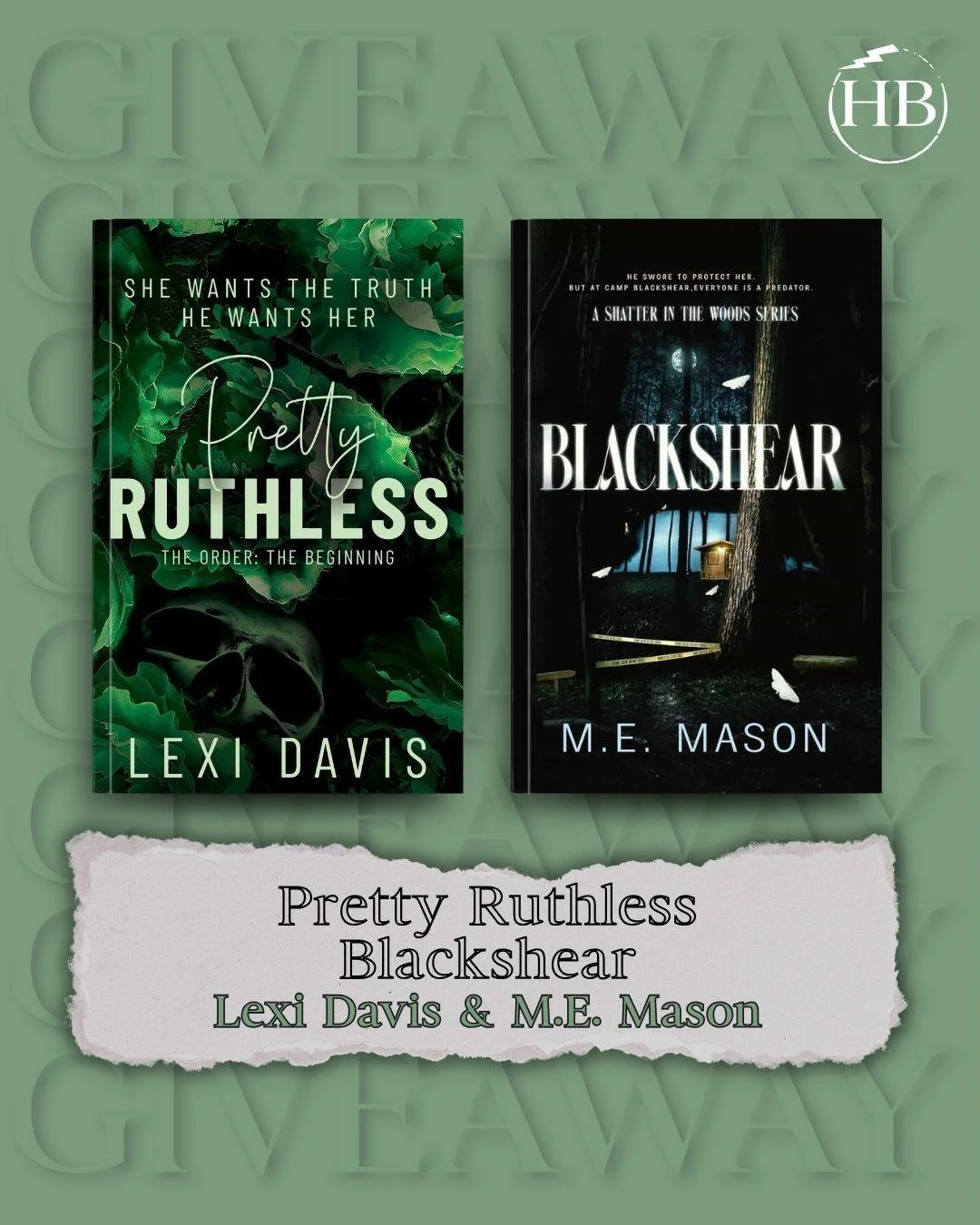 ⚡📖⚡Gift Away⚡📖⚡

Lexi Davis &amp; M.E. Mason are teaming up to gift copies of their books - Pretty Ruthless &amp; Blackshear!

Rules for the giveaway:
🌪️Make sure you are following @authorlexidavis , @authormemason &amp; @haylingbookstormltd
🌪️Li