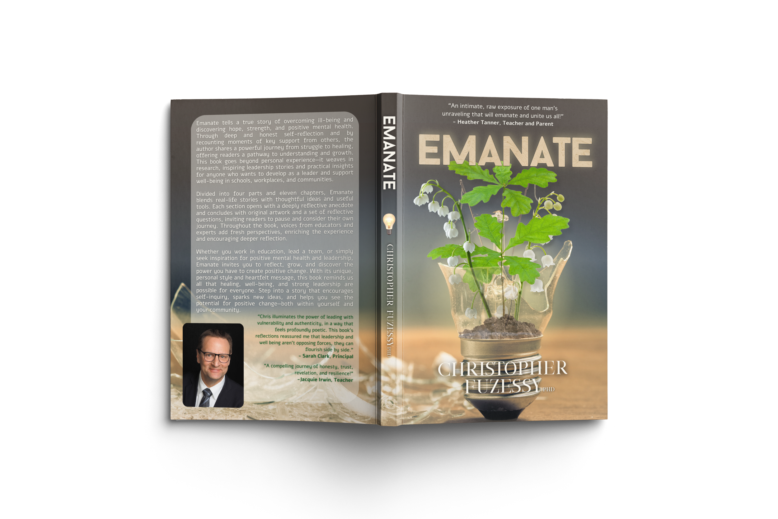 mockup book cover of emanate by dr christopher fuzessy