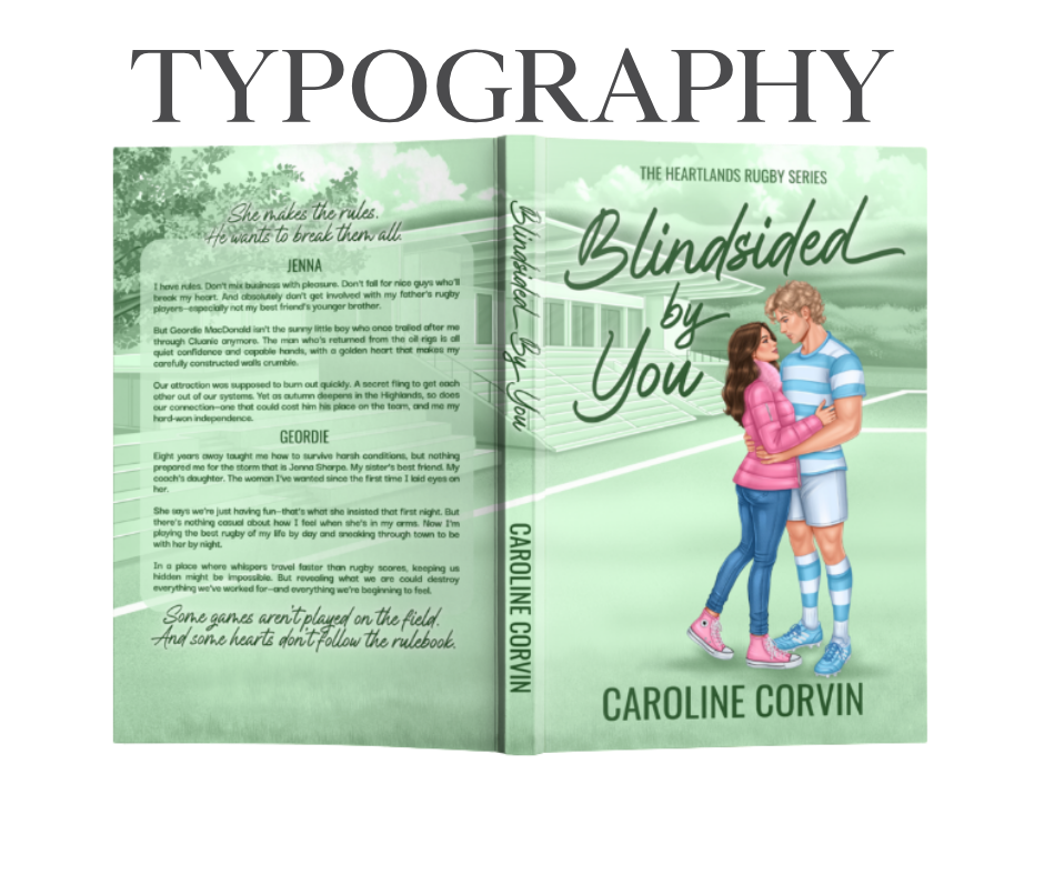 mock up book cover of blindsided by you by caroline corvin
