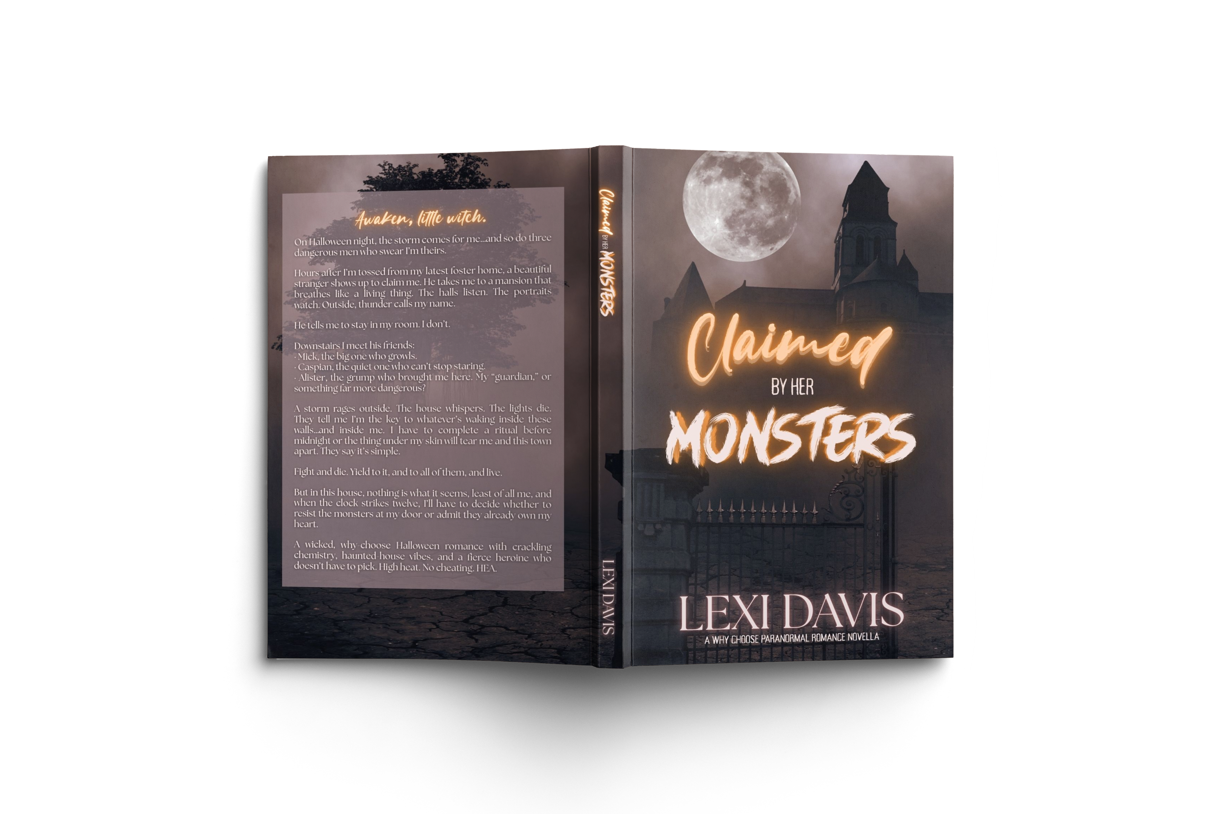 mock up book cover of claimed by her monsters by lexi davis