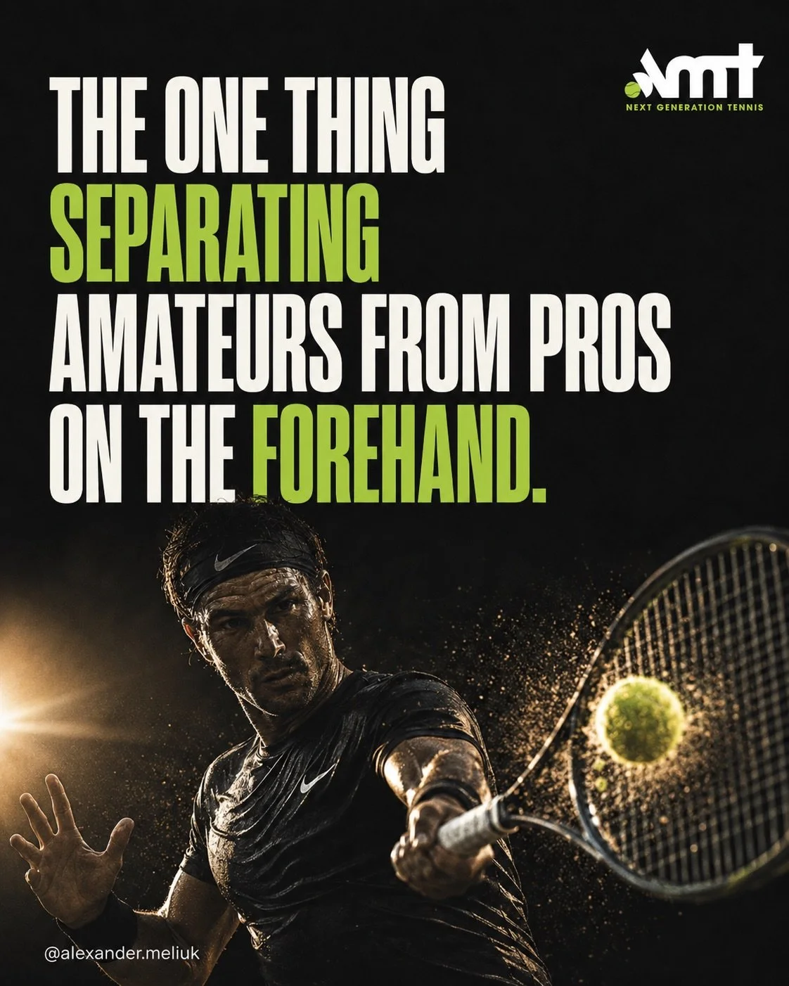 Most players try to fix a weak forehand by swinging harder. That&rsquo;s the wrong end of the problem.

A weak forehand is almost never about strength. It&rsquo;s timing &mdash; you&rsquo;re meeting the ball a fraction of a second too late, and by th