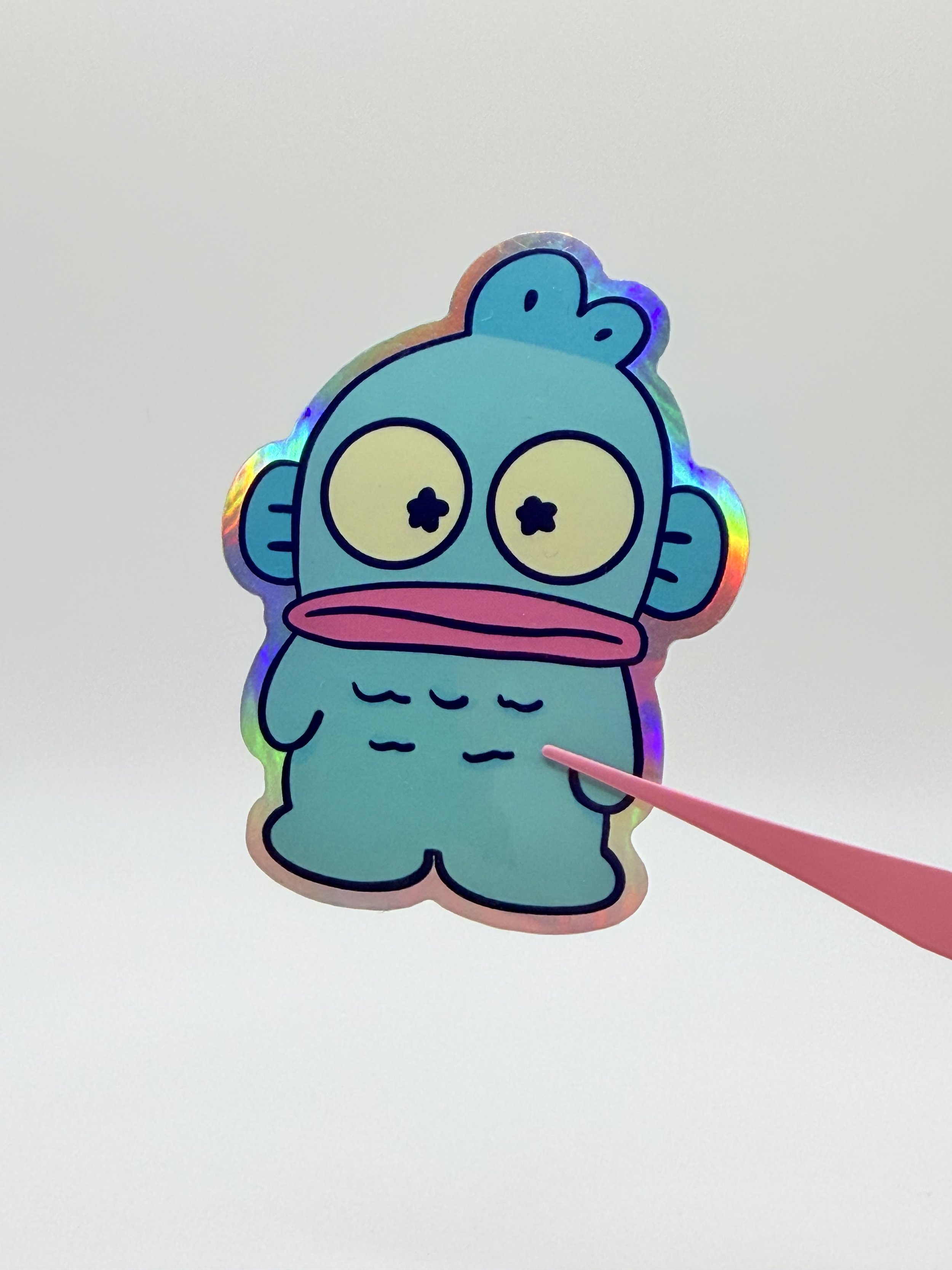fish dude holo sticker