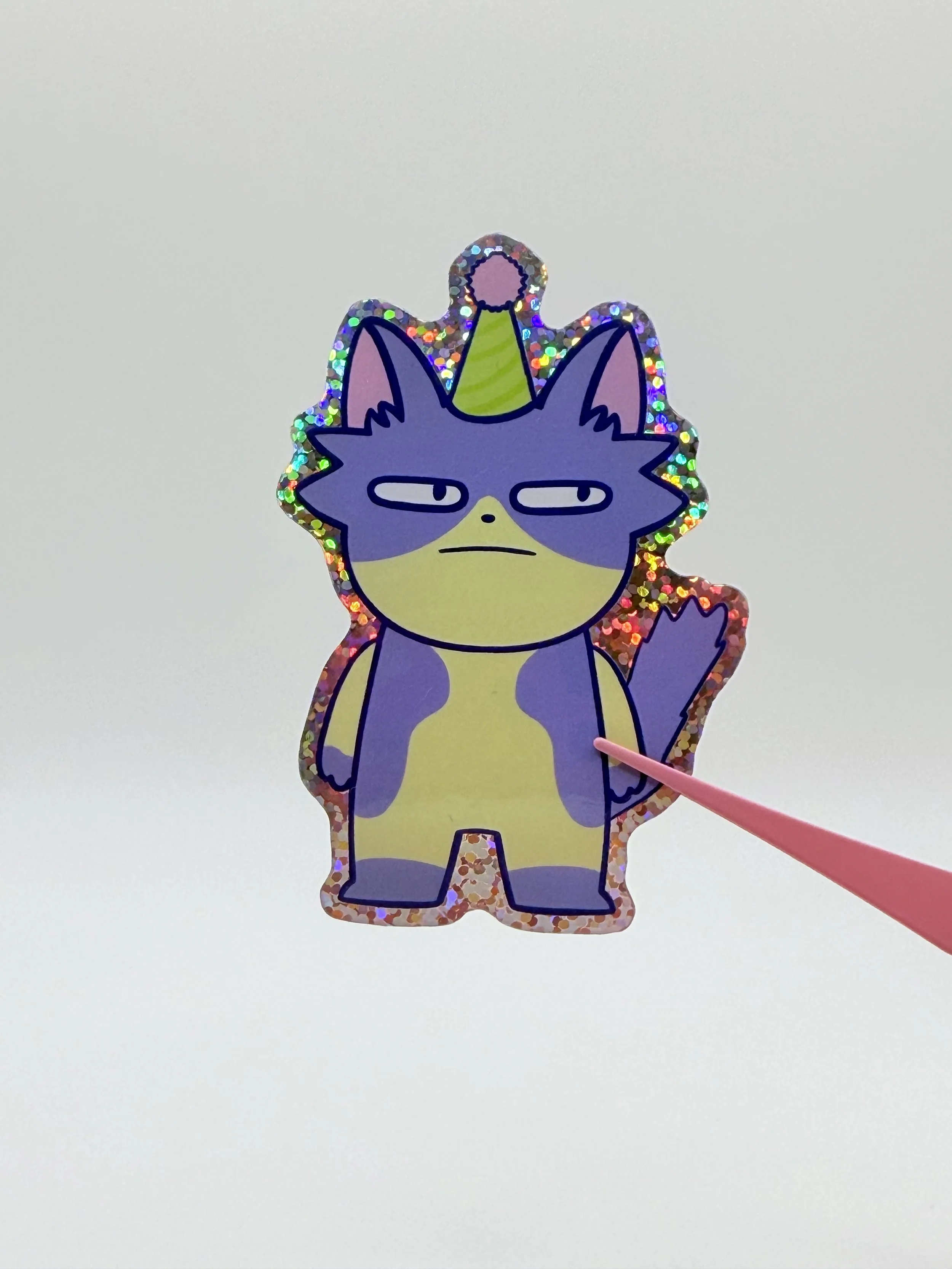 party pooper moon holo sticker