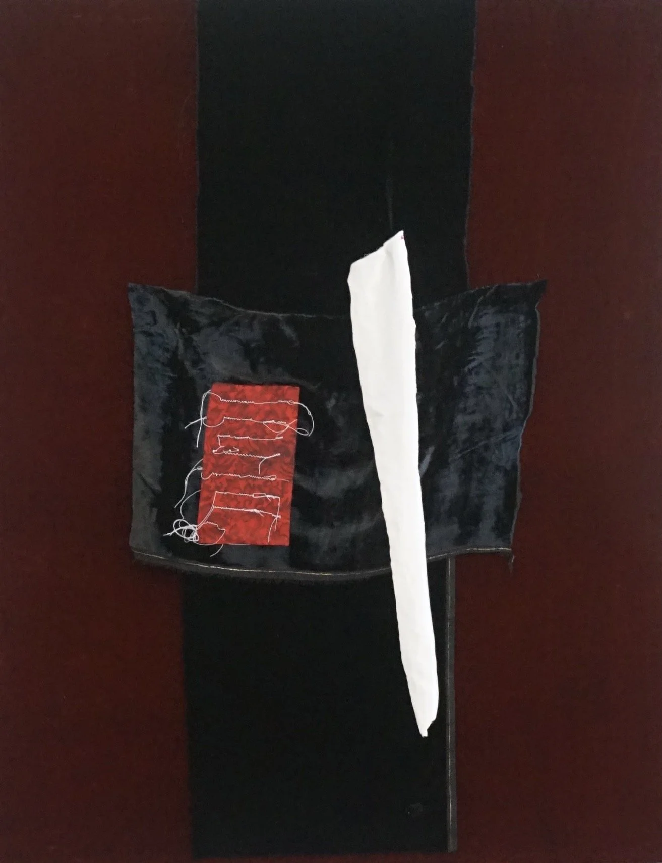 Diary, Velvet, Silk, and Thread, 28 x 36 inches, 2024