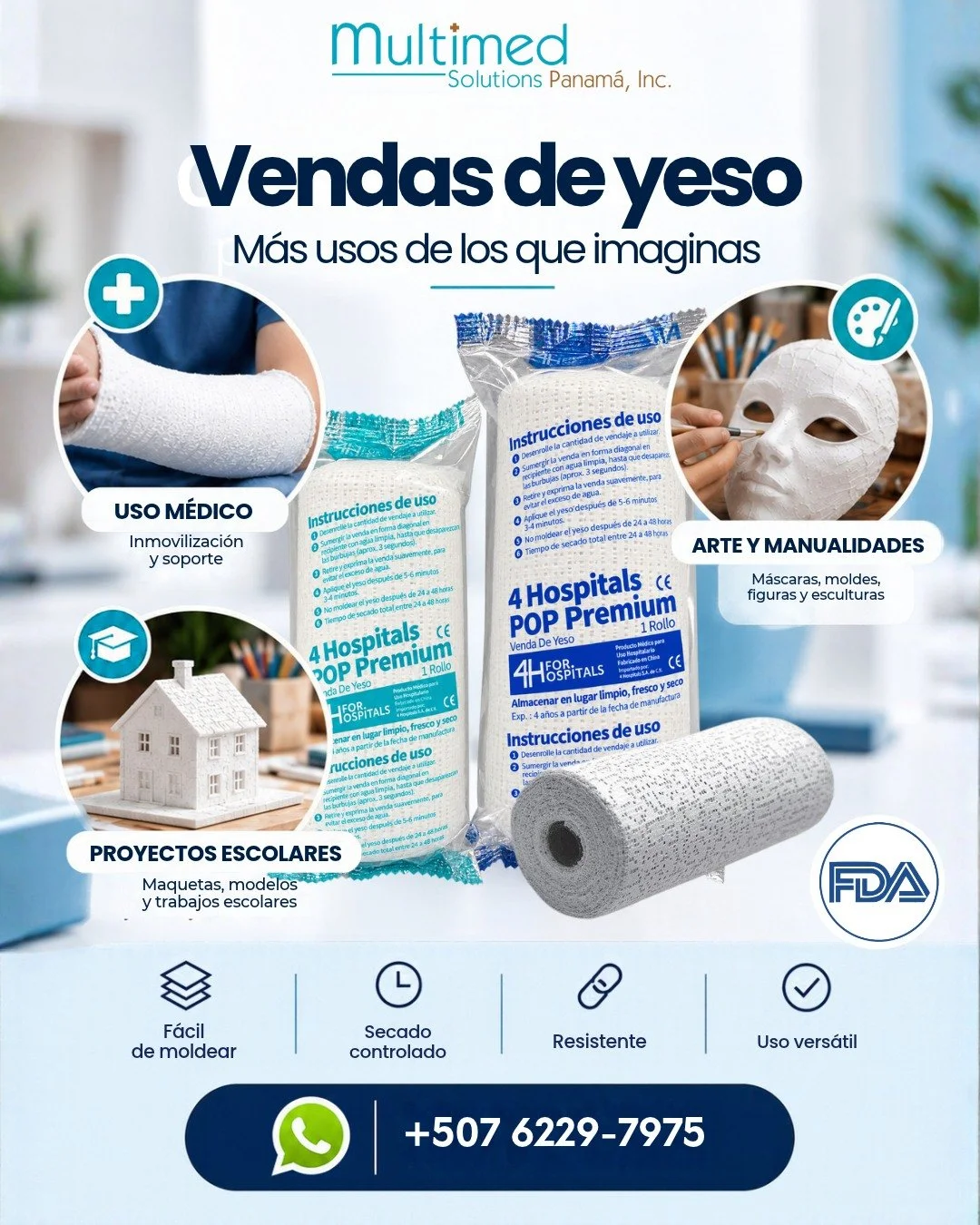 Cuando piensas en vendas de yeso, probablemente lo primero que imaginas es esto: 🦴
Pero sus usos van mucho m&aacute;s all&aacute;.
Proyectos escolares, m&aacute;scaras, moldes, esculturas, manualidades y diferentes creaciones tambi&eacute;n pueden c