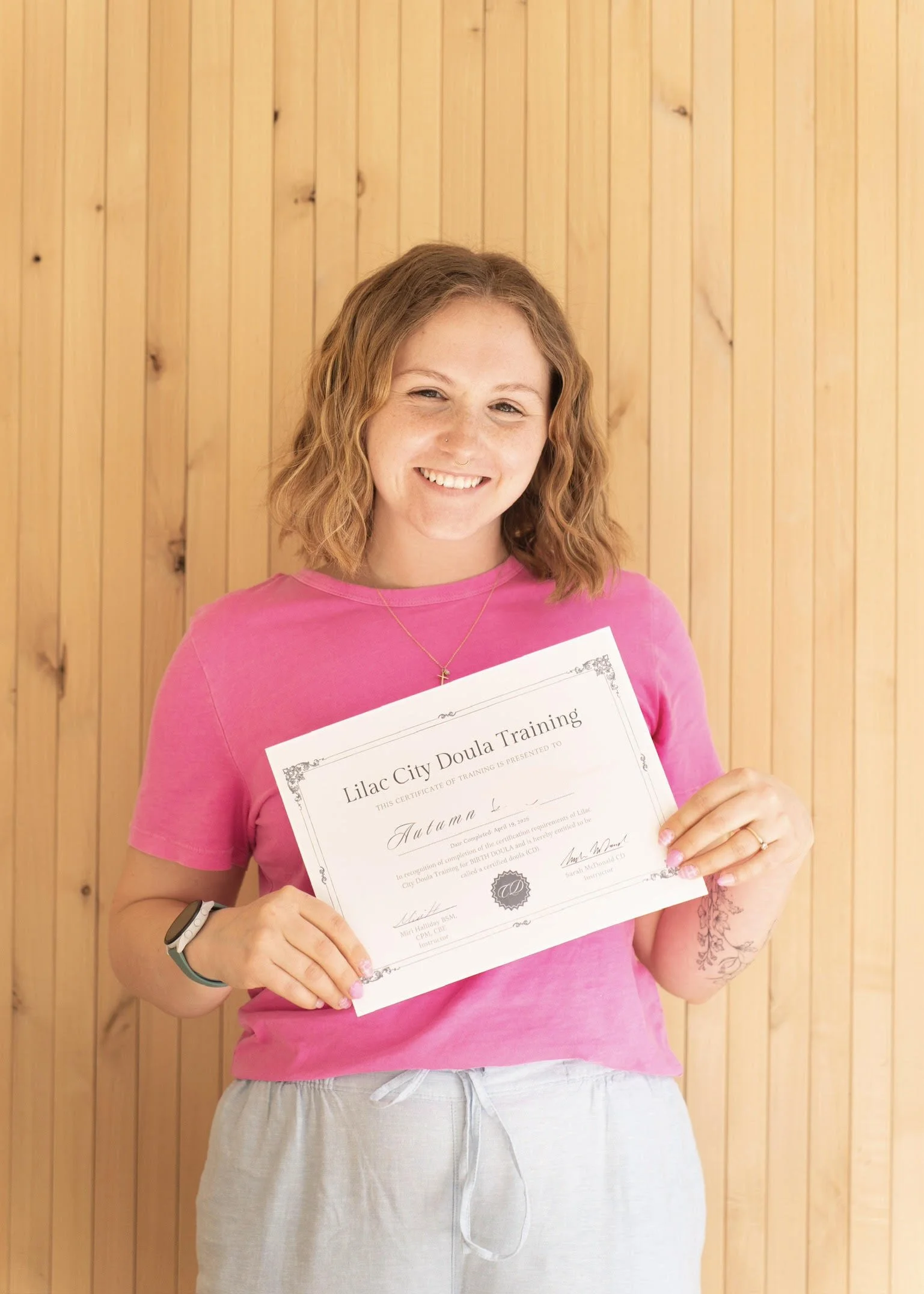 birth doula holding doula training certificaiton