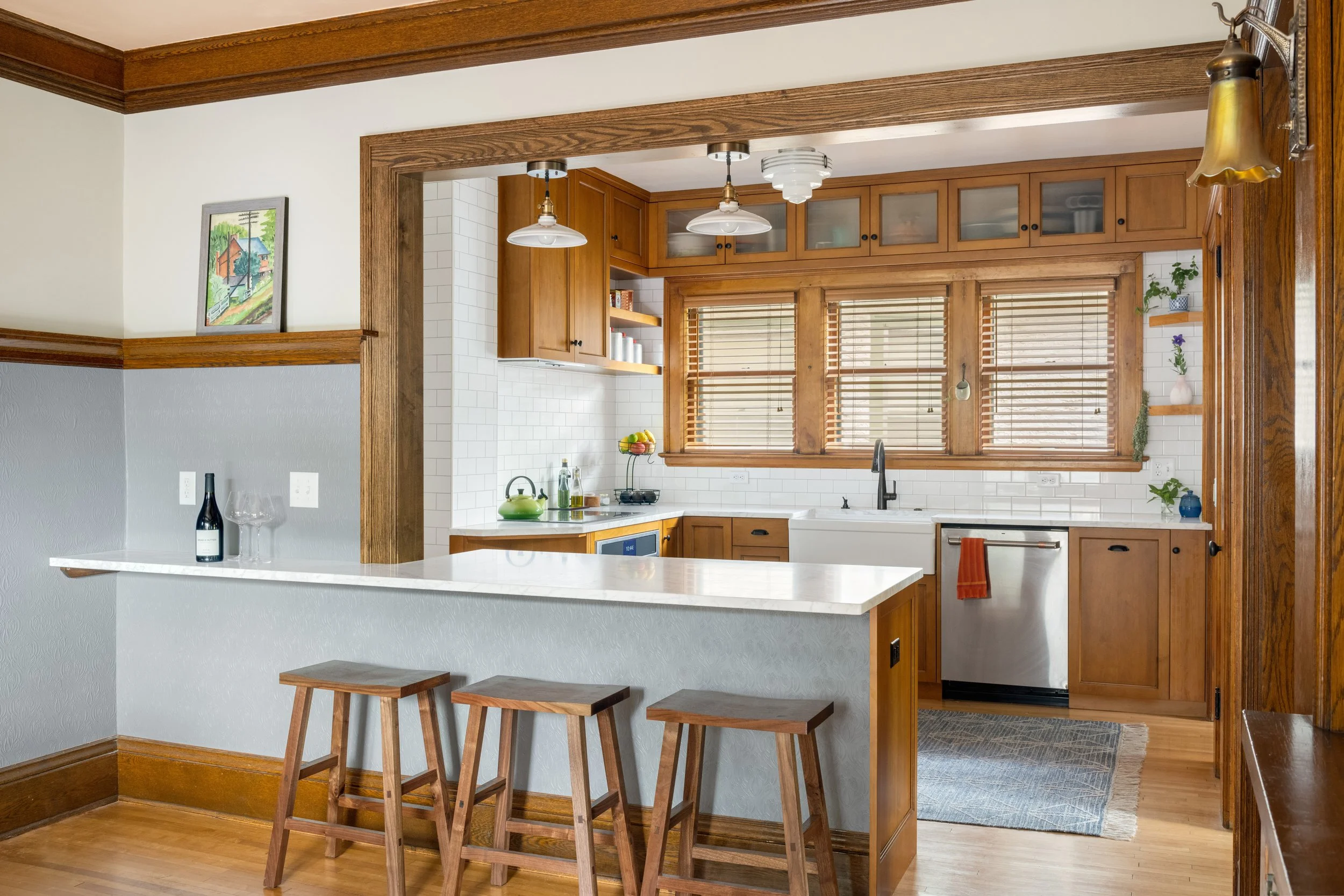 Custom remodeled kitchen by Wise Design & Remodel LLC with craftsman-inspired design