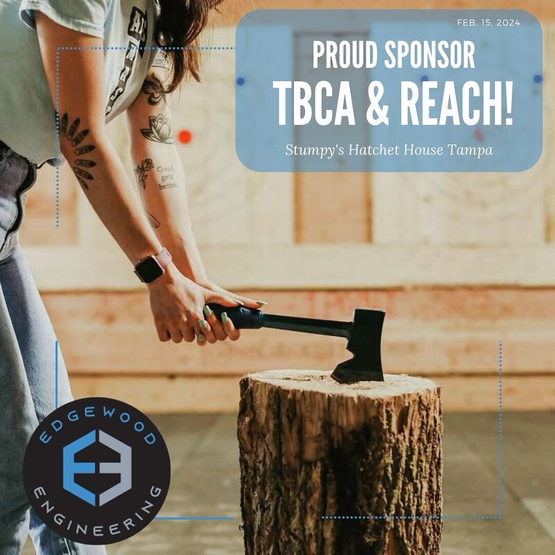 Edgewood Engineering is thrilled to be sponsoring the Tampa Bay Claims Association&rsquo;s axe throwing event to support &lsquo;REACH!&rsquo; 🪓 

We&rsquo;re looking forward to a night of fun, connections, and rallying for a great cause. Let&rsquo;s